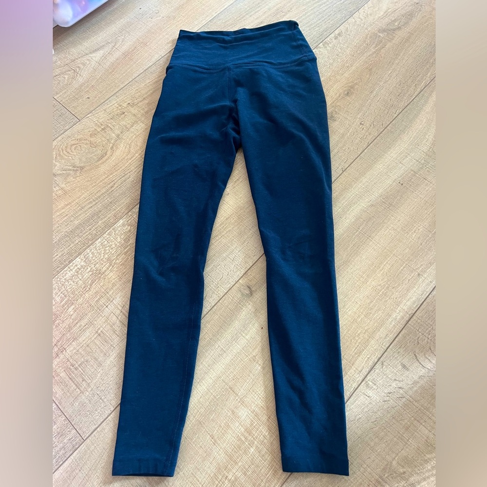 Beyond Yoga Nocturnal Navy Blue Spacedye High Rise Midi Leggings stretch XS 0